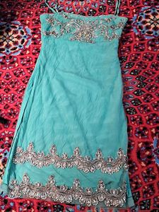 Embellished Teal Dress