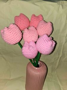 Crochet Pink Tulip Bouquet