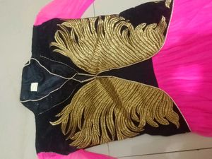 Pink &amp; Black Girls' Ethnic Dress