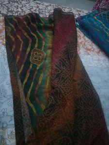 Chiffon Bandini Print Saree