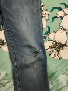Blue Ribbed Denim Jeans
