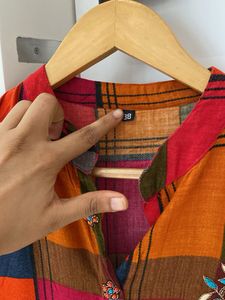 colourful check kurti