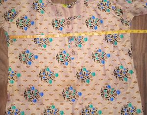 Floral Print Kurti Pant with 3 Blouse Pieces
