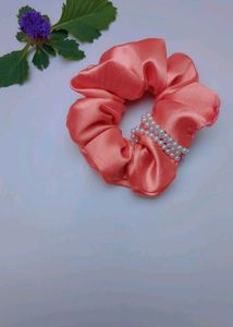 Peach Pearl Scrunchie