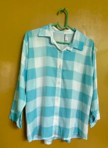 Blue and White Checkered Shirt