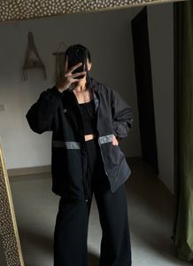 CHAMPION BLACK HOODED WINDBREAKER ZIPPER JACKET