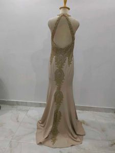 Elegant Beaded Halter Gown