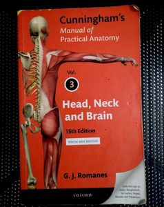 Cunningham's Manual Of Practical Anatomy, Vol 3, Head, Neck & Brain 15th Edition