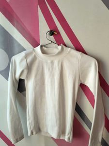 🤍 Aesthetic White Full Sleeve Top