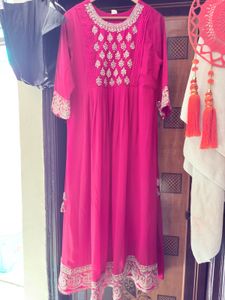 Pink Embroidered Anarkali Kurta