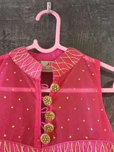 Pink &amp; Gold Embellished Dress