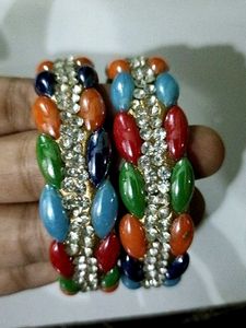 Colorful Rhinestone Bangle Set