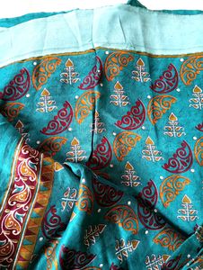 Greenish Saree With Design