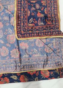 Beautiful Navy Blue Silk Dupatta
