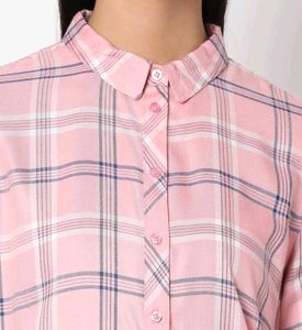 DNMX Pink Checked Oversized Shirt