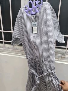 PROJECT EVE Striped Drop-Waist Shift Dress