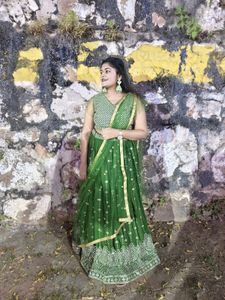 HEAVY SEQUENCE GHAGHRA CHOLI WITH BELT