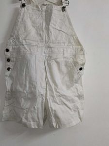 White Short Denim Dungaree
