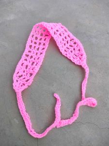 Pink Crochet mess Headband