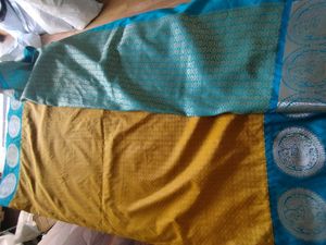 Blue And Mustard Saree (Women&#39;s)