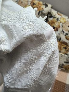 Elegant White Kurta Single Peice