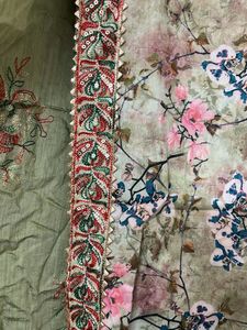 Green Floral Kurta Set