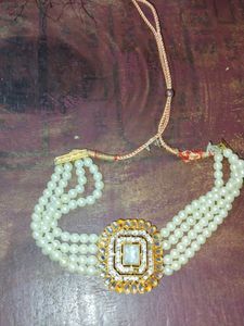 Festive Kurta With Skirt Pant Dupatta And Necklace