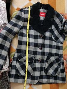 Designer Silver And Black Box Coat
