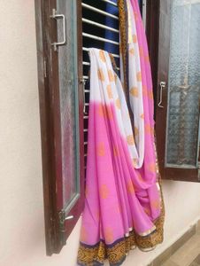 Pink &amp; Gold Indian Sari