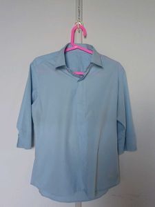 Light Blue 3/4 Sleeve Blouse