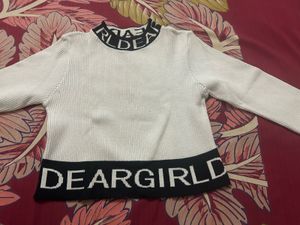 White Cropped Winter Top