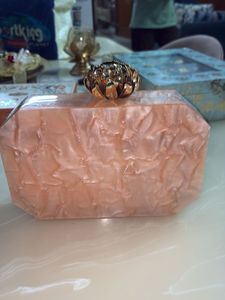 Emblished Onaxe marble Clutch
