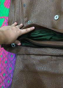 Brown Leather Coat