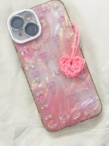 Crochet Mini Heart Phone Charm