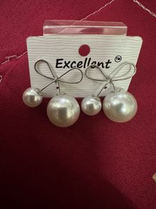 Pearl Drop Bow Earrings