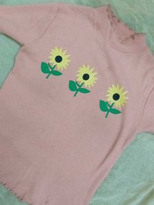 Peach coloured crop tshirt