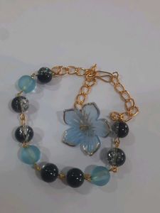 Beaded Flower Charm Bracelet