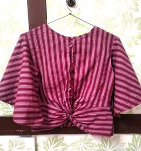 🎀Striped Knot-Front Top🎀
