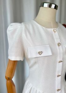 Chic White Tweed Dress