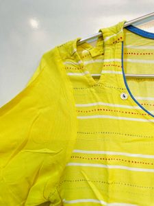Yellow Printed Kurta