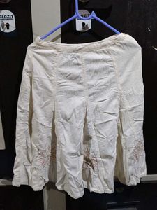 White Embroidered Skirt