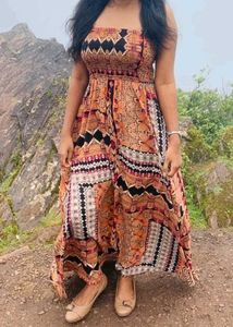 Multicolor Full Length Maxi Dress 👗