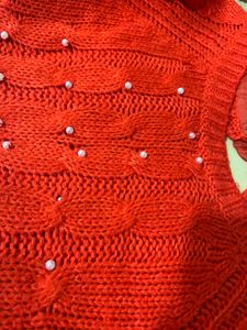 Rio Beaded Orange Sweater Top🧡