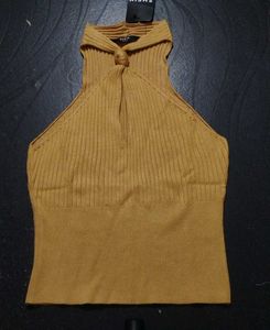 Mustard Halter Neck Top SIZE :- M