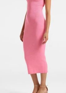 Pink Bodycon Midi Dress