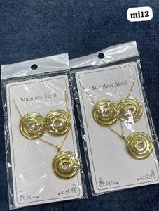 TRENDY ANTITARNISH SS CHAIN PENDANT SET ANY 1@399