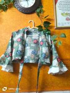 Girl&#39;s Dress with Floral Jacket