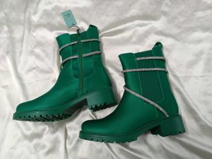 Electric Green Color Boots