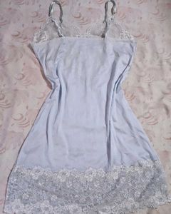 Vintage Light Blue Lace Slip Dress