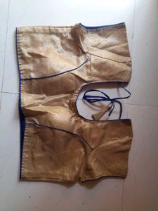 Golden Blue Piping Party Wear Blouse